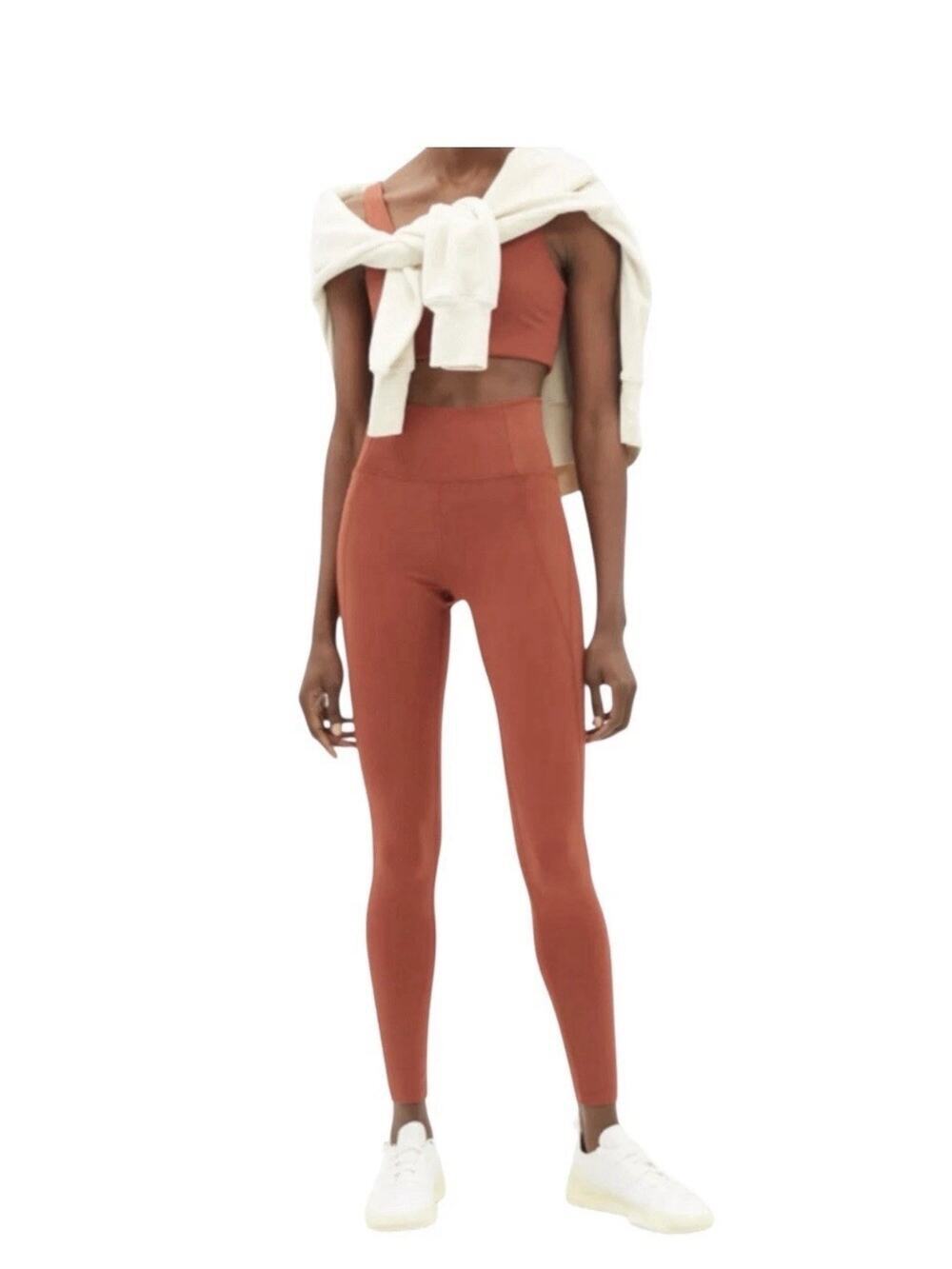 Girlfriend Collective High Rise Compressive Leggings Rust/Terracotta Small
